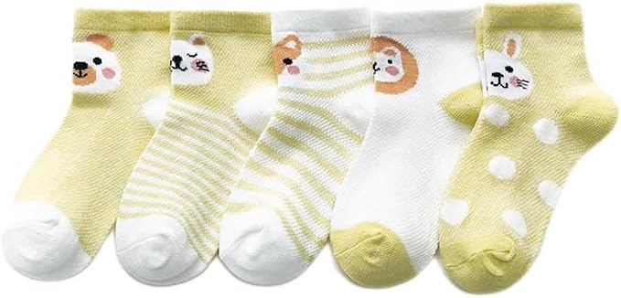 Pack de 5 Pares de Calcetines para Bebé con Diseños de Animalitos