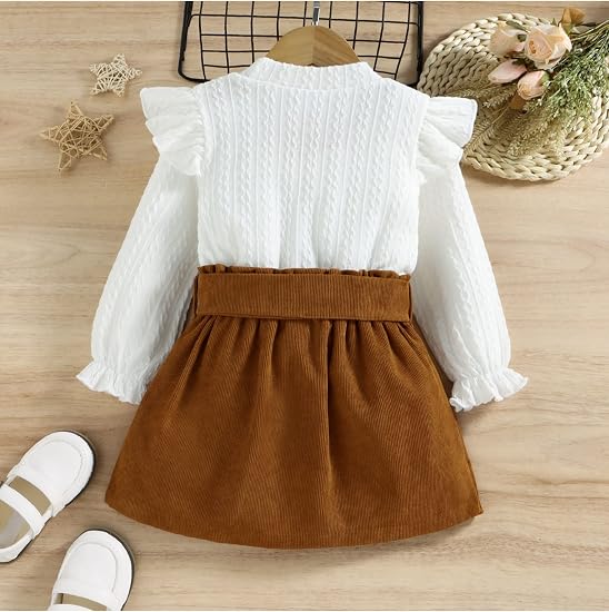 Conjunto de Falda y Suéter Tejido para Niña – 2 Piezas