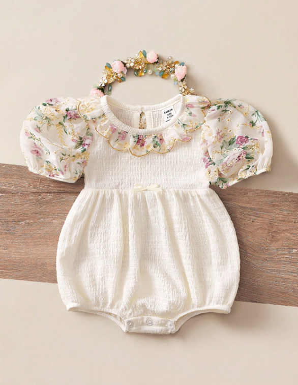 Body Mameluco Floral para Bebé Niña