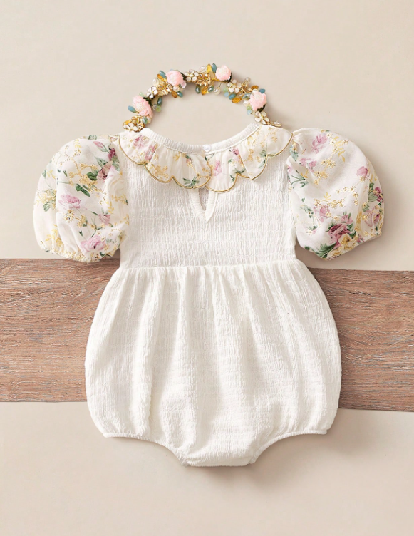 Body Mameluco Floral para Bebé Niña