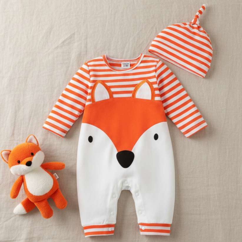 Enterizo de Zorrito Manga Larga con Gorrito Included