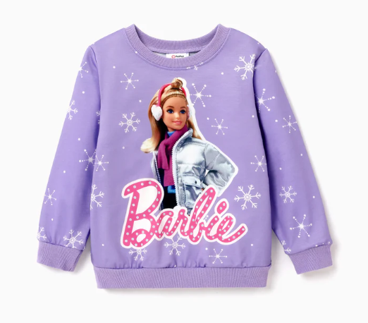 Sudadera Barbie Copos de Nieve Morada