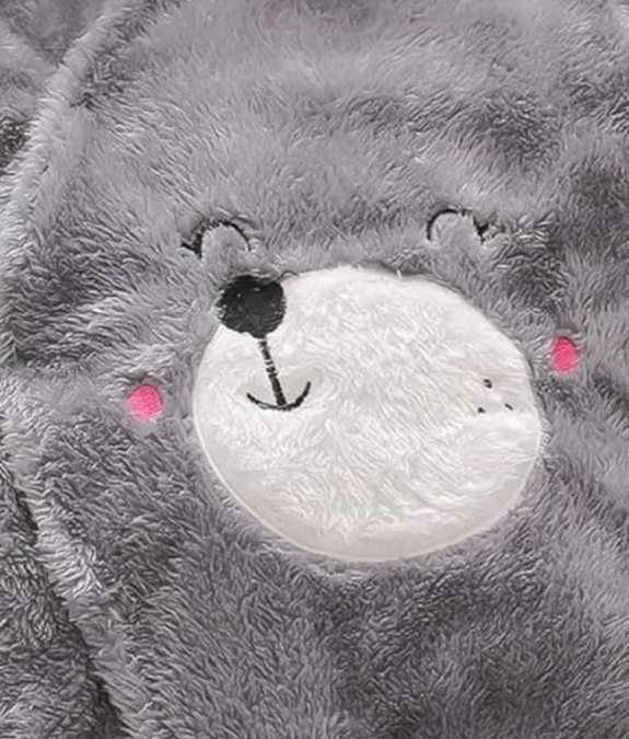 Mameluco Enterizo de Peluche Osito con Capucha