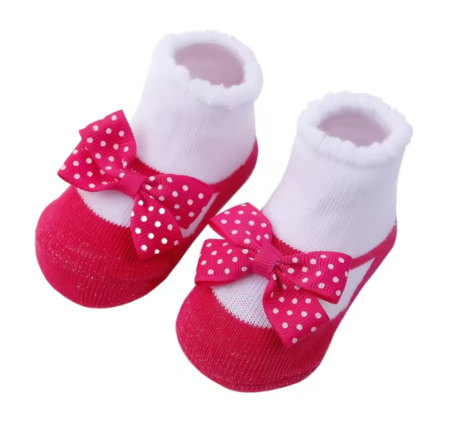 1x Par de Calcetines con Lazo para Bebé Niña