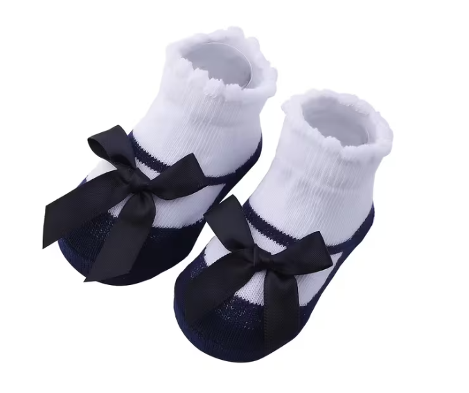 1x Par de Calcetines con Lazo para Bebé Niña