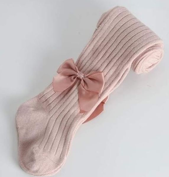 Medias Leggings de Algodón para Bebé Niña con Lazo