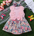 Vestido Mameluco para Bebé Niña con Encaje y Diadema