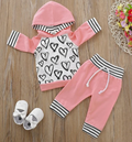 Conjunto para Bebé Niña con Sudadera de Corazón y Pantalón – 2 Piezas