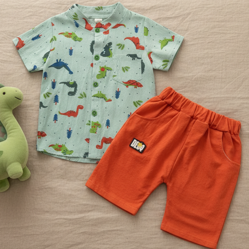 Conjunto de Dinosaurio para Bebé Niño – Camiseta y Short 2 Piezas
