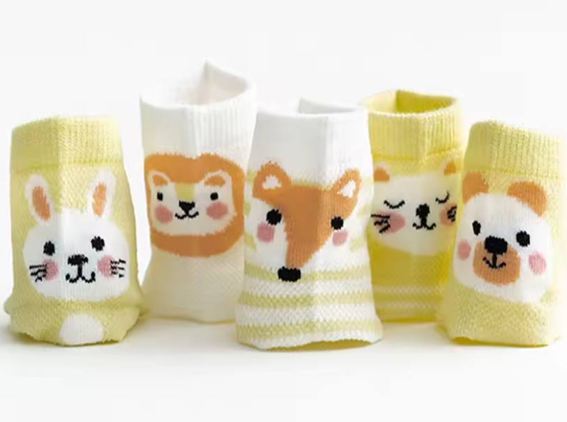 Pack de 5 Pares de Calcetines para Bebé con Diseños de Animalitos