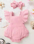 Conjunto para Bebé Niña con Body de Volantes y Diadema – 2 Piezas