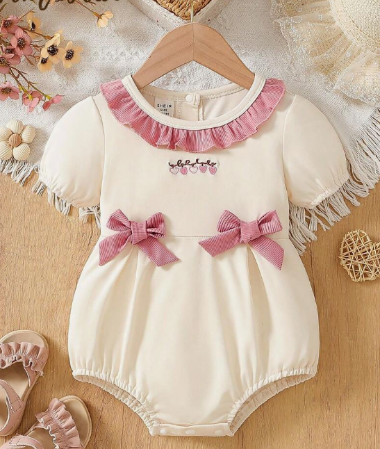 Body para Bebé Niña con Cuello de Volantes y Moño