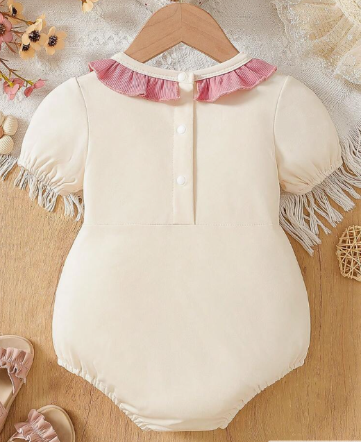 Body para Bebé Niña con Cuello de Volantes y Moño