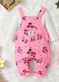 Conjunto Floral para Bebé Niña con Mameluco Tipo Overol y Body – 2 Piezas