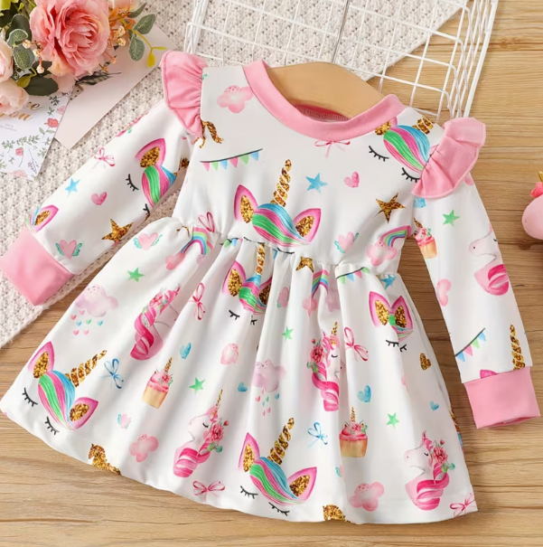 Vestido de Unicornio Manga Larga