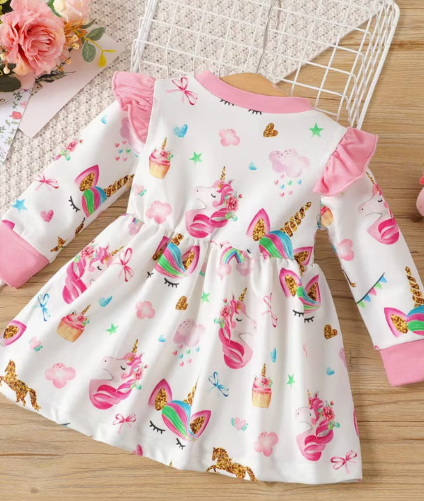 Vestido de Unicornio Manga Larga