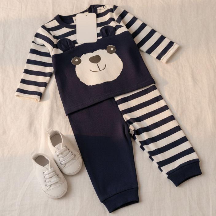 Conjunto de Osito&nbsp; con Orejitas&nbsp; (2 Piezas)