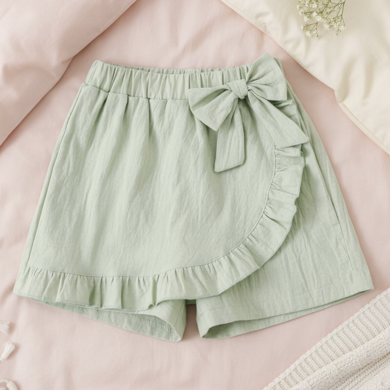 Falda Short Plisada con Lazo (1 pieza)