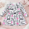 Vestido Casual "Love" Blanco con Corazones Rosas