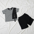Conjunto Urbano a Rayas con Bolsillo Táctico y Short (2 piezas)