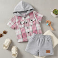 Conjunto de 2 Piezas para Bebé con Camisa a Cuadros y Short